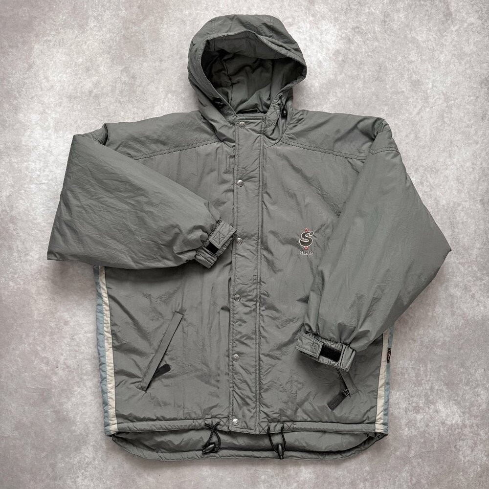 Vintage 90s Hooded Jacket, Oversized Snowboard/Streetwear Style – Rare Find